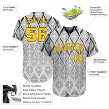 Загрузить изображение в средство просмотра галереи, Custom Gray Gold-Black 3D Pattern Design Authentic Baseball Jersey