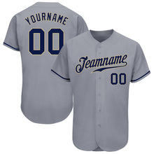 Загрузить изображение в средство просмотра галереи, Custom Gray Navy-Vegas Gold Authentic Baseball Jersey