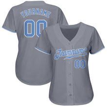 Загрузить изображение в средство просмотра галереи, Custom Gray Light Blue-White Authentic Baseball Jersey