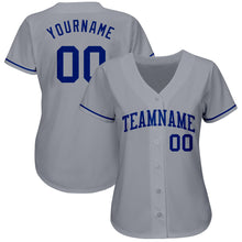 Загрузить изображение в средство просмотра галереи, Custom Gray Royal Authentic Baseball Jersey