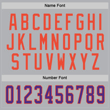 Load image into Gallery viewer, Custom Gray Purple-Orange Hockey Jersey