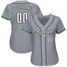Laden Sie das Bild in den Galerie-Viewer, Custom Gray White-Black Authentic Baseball Jersey