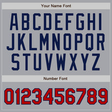 Загрузить изображение в средство просмотра галереи, Custom Gray Red Pinstripe Red-Navy Authentic Baseball Jersey