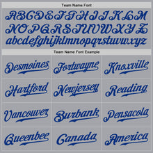 Загрузить изображение в средство просмотра галереи, Custom Gray Royal Pinstripe Royal-Red Authentic Baseball Jersey