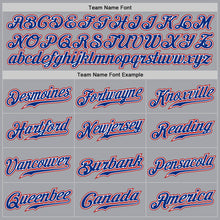 Загрузить изображение в средство просмотра галереи, Custom Gray Royal Pinstripe Royal-Red Authentic Baseball Jersey