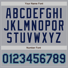 Загрузить изображение в средство просмотра галереи, Custom Gray Navy Pinstripe Navy-Teal Authentic Baseball Jersey