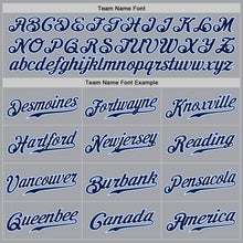 Загрузить изображение в средство просмотра галереи, Custom Gray Navy Pinstripe Navy-Light Blue Authentic Baseball Jersey