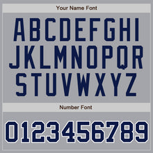 Загрузить изображение в средство просмотра галереи, Custom Gray Navy Pinstripe Navy-White Authentic Baseball Jersey