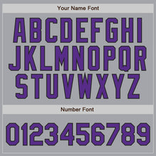 Загрузить изображение в средство просмотра галереи, Custom Gray Purple Pinstripe Purple-Black Authentic Baseball Jersey