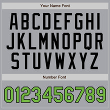 Загрузить изображение в средство просмотра галереи, Custom Gray Black Pinstripe Neon Green-Black Authentic Baseball Jersey