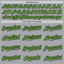 Загрузить изображение в средство просмотра галереи, Custom Gray Black Pinstripe Neon Green-Black Authentic Baseball Jersey