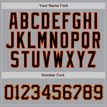 Загрузить изображение в средство просмотра галереи, Custom Gray Black Pinstripe Black-Orange Authentic Baseball Jersey