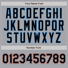 Загрузить изображение в средство просмотра галереи, Custom Gray Black Pinstripe Black-Powder Blue Authentic Baseball Jersey