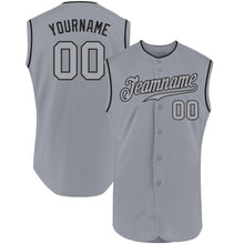 Загрузить изображение в средство просмотра галереи, Custom Gray Gray-Black Authentic Sleeveless Baseball Jersey