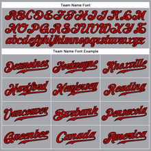 Laden Sie das Bild in den Galerie-Viewer, Custom Gray Red-Black Authentic Sleeveless Baseball Jersey