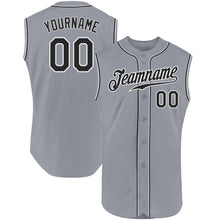 Загрузить изображение в средство просмотра галереи, Custom Gray Black-White Authentic Sleeveless Baseball Jersey