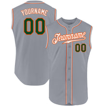 Загрузить изображение в средство просмотра галереи, Custom Gray Green-Orange Authentic Sleeveless Baseball Jersey