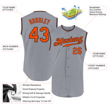 Загрузить изображение в средство просмотра галереи, Custom Gray Orange-Black Authentic Sleeveless Baseball Jersey