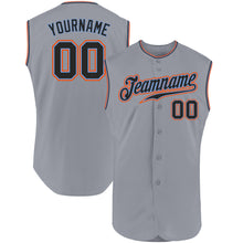 Загрузить изображение в средство просмотра галереи, Custom Gray Black-Powder Blue Authentic Sleeveless Baseball Jersey