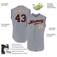 Загрузить изображение в средство просмотра галереи, Custom Gray Black-Cream Authentic Sleeveless Baseball Jersey