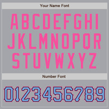 Загрузить изображение в средство просмотра галереи, Custom Gray Light Blue-Pink Authentic Baseball Jersey