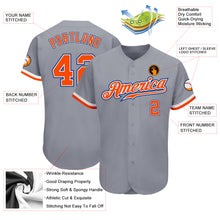Загрузить изображение в средство просмотра галереи, Custom Gray Orange White-Royal Authentic Baseball Jersey