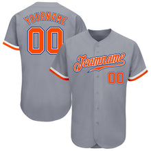 Загрузить изображение в средство просмотра галереи, Custom Gray Orange White-Royal Authentic Baseball Jersey