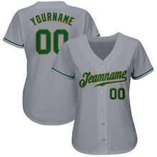 Загрузить изображение в средство просмотра галереи, Custom Gray Kelly Green-Old Gold Authentic Baseball Jersey