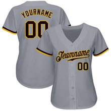 Загрузить изображение в средство просмотра галереи, Custom Gray Brown-Gold Authentic Baseball Jersey