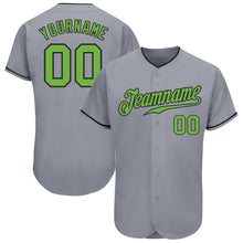 Загрузить изображение в средство просмотра галереи, Custom Gray Neon Green-Black Authentic Baseball Jersey
