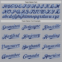 Загрузить изображение в средство просмотра галереи, Custom Gray Navy White-Light Blue Authentic Baseball Jersey