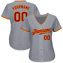 Загрузить изображение в средство просмотра галереи, Custom Gray Red-Gold Authentic Baseball Jersey