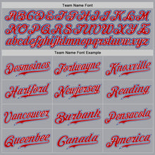 Загрузить изображение в средство просмотра галереи, Custom Gray Red White-Royal Authentic Baseball Jersey
