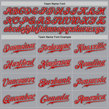 Загрузить изображение в средство просмотра галереи, Custom Gray Red White-Black Authentic Baseball Jersey