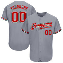 Загрузить изображение в средство просмотра галереи, Custom Gray Red White-Black Authentic Baseball Jersey