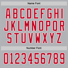 Load image into Gallery viewer, Custom Gray Red-White Hockey Jersey