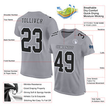 Загрузить изображение в средство просмотра галереи, Custom Gray Black-White Mesh Authentic Football Jersey