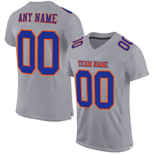 Загрузить изображение в средство просмотра галереи, Custom Gray Royal-Orange Mesh Authentic Football Jersey