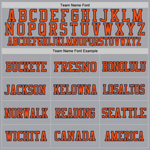 Load image into Gallery viewer, Custom Gray Navy-Orange Mesh Authentic Football Jersey