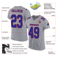Загрузить изображение в средство просмотра галереи, Custom Gray Royal-Red Mesh Authentic Football Jersey