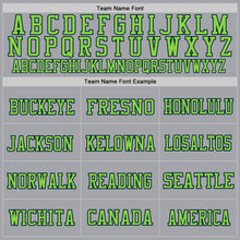 Laden Sie das Bild in den Galerie-Viewer, Custom Gray Neon Green-Navy Mesh Authentic Football Jersey