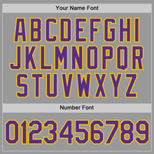 Load image into Gallery viewer, Custom Gray Purple-Gold Performance T-Shirt