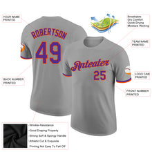 Load image into Gallery viewer, Custom Gray Purple-Orange Performance T-Shirt