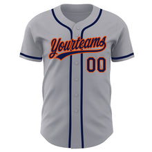 Загрузить изображение в средство просмотра галереи, Custom Gray Navy-Orange Authentic Baseball Jersey