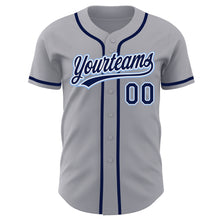 Загрузить изображение в средство просмотра галереи, Custom Gray Navy-Light Blue Authentic Baseball Jersey