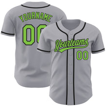 Загрузить изображение в средство просмотра галереи, Custom Gray Neon Green-Black Authentic Baseball Jersey