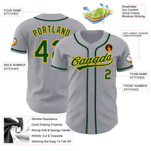Загрузить изображение в средство просмотра галереи, Custom Gray Green-Gold Authentic Baseball Jersey