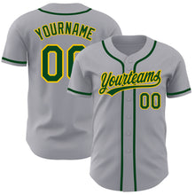 Загрузить изображение в средство просмотра галереи, Custom Gray Green-Gold Authentic Baseball Jersey