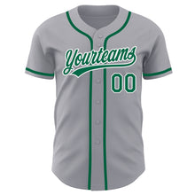 Загрузить изображение в средство просмотра галереи, Custom Gray Kelly Green-White Authentic Baseball Jersey