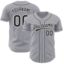 Загрузить изображение в средство просмотра галереи, Custom Gray Black-White Authentic Baseball Jersey